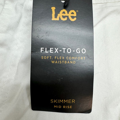 Lee Flex-To-Go Skimmer Capri Pants Womens 18M White Mid Rise Cargo Pockets