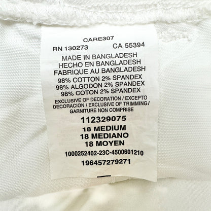 Lee Flex-To-Go Skimmer Capri Pants Womens 18M White Mid Rise Cargo Pockets