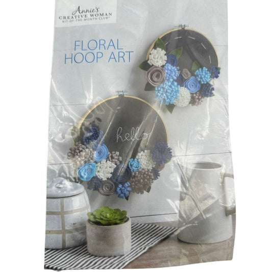 Annie’s Creative Woman Floral Hoop Art Felt Flowers Kit of Month Club CWC944 NIP