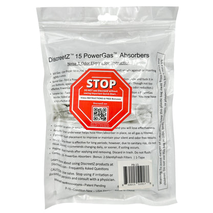 Discreetz Mens PowerGas Absorbers High Absorbency Fart Defense Odor Eliminator