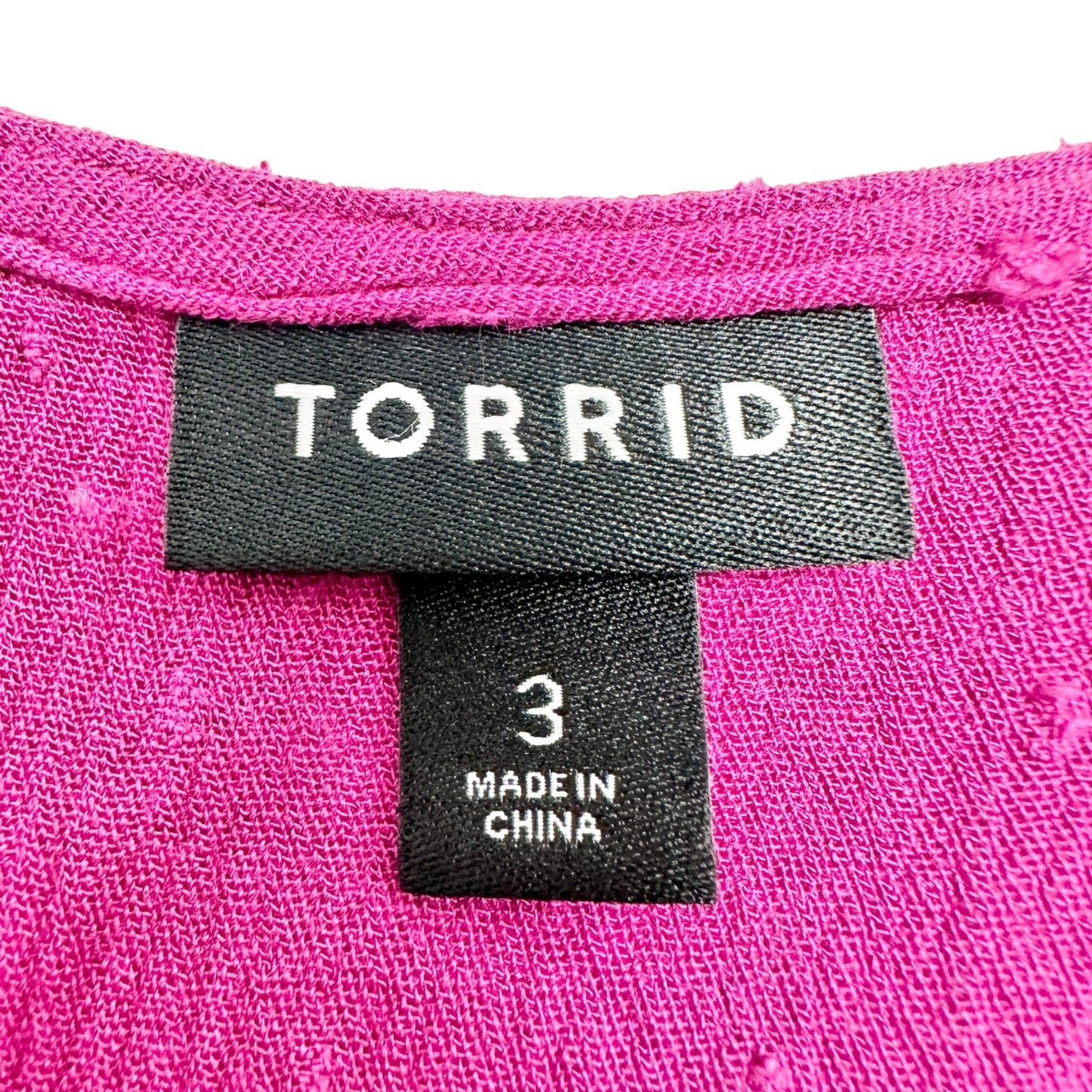 Torrid Tank Top Womens Size 3X Dark Pink Tiered Tunic Rayon Summer