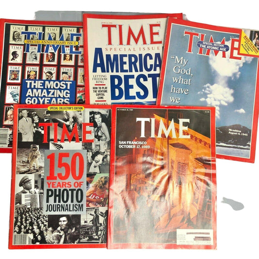 Lot of 5 Time Magazine Special Editions from 80's Earthquake American Best