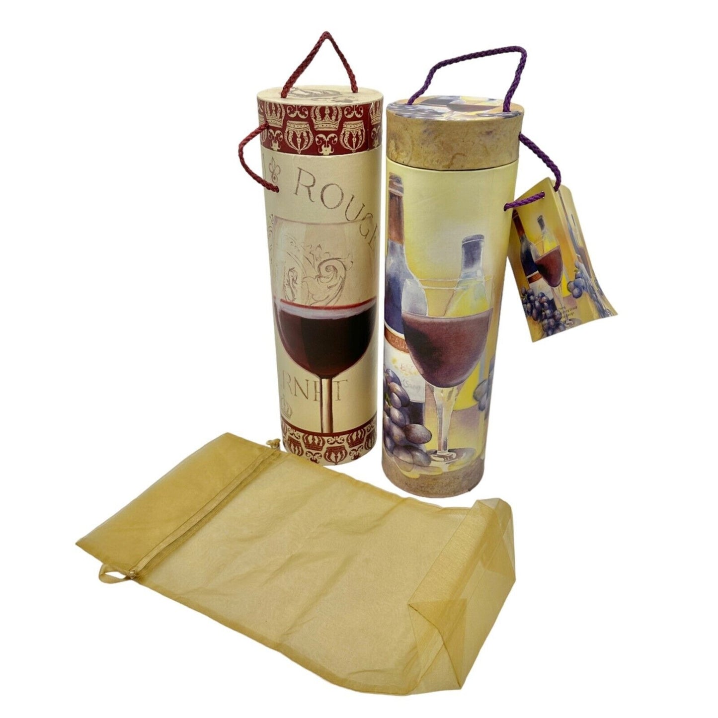 Set of 3 Wine Bottle Gifting Options 2 Hard Tubes Plus 1 Bag