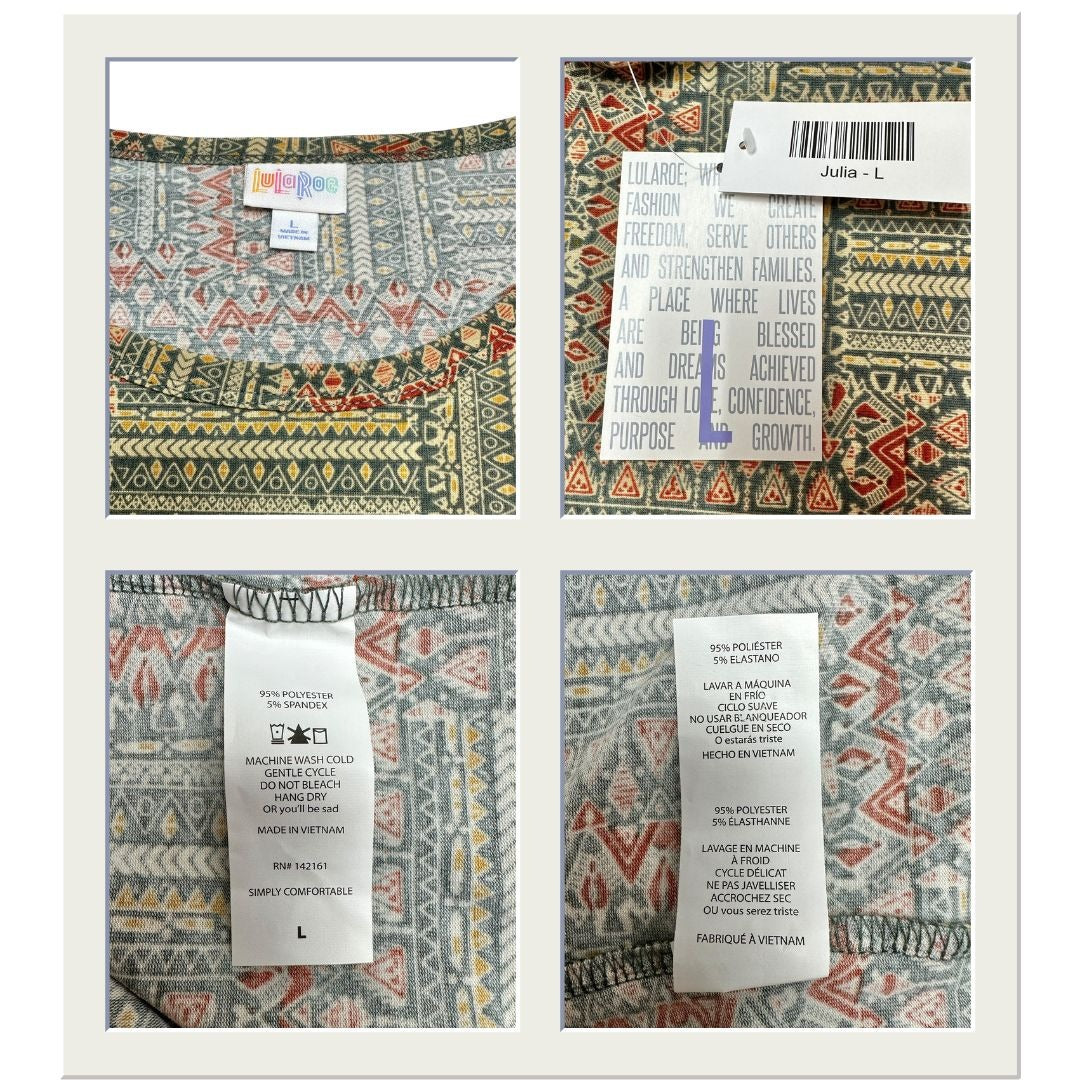 LuLaRoe Retired Julia Bundle of 2 L Dresses all NWT Multicolors