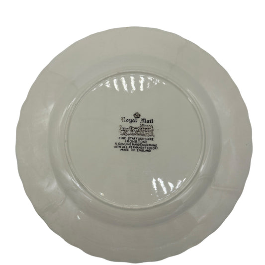 Royal Mail Fine Staffordshire Ironstone Dinner Plate 10 in Hand-Engraved England