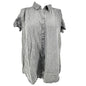 Button Up Shirt Womens 1X Gray Washed Look Lightweight SS by Jane+Delancey