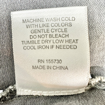 Button Up Shirt Womens 1X Gray Washed Look Lightweight SS by Jane+Delancey