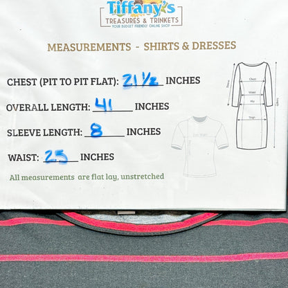 LuLaRoe Jessie Swing Dress Womens XL Black w Red Stripes SS Side Pockets Soft