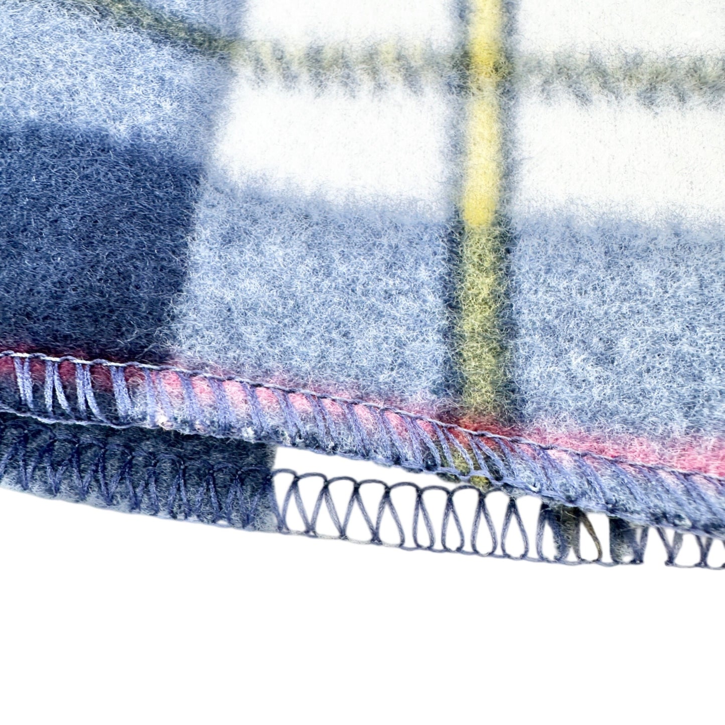 Plaid Fleece Scarf Blue Red White Tartan Pattern Soft Cozy Winter 56"L x 8.5"W