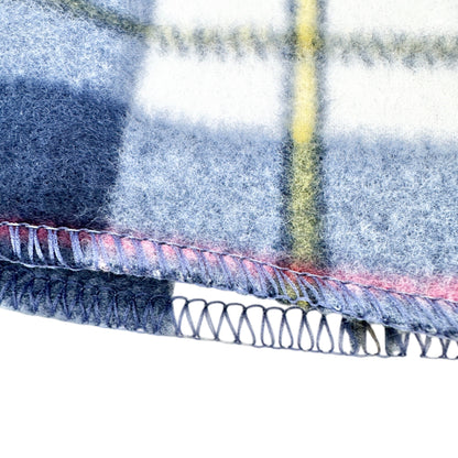 Plaid Fleece Scarf Blue Red White Tartan Pattern Soft Cozy Winter 56"L x 8.5"W