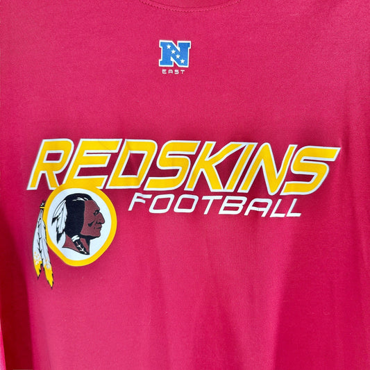 Redskins Football T-Shirt XL NFL Team Apparel Silky LS Burgundy Gold White