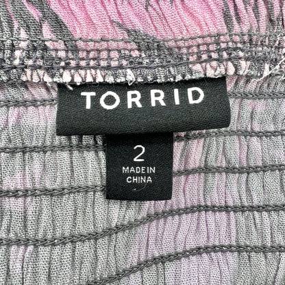Torrid Jumpsuit Womens 2X 18 20 Smocked Gauze Gradient Shadow Leaves Multicolor