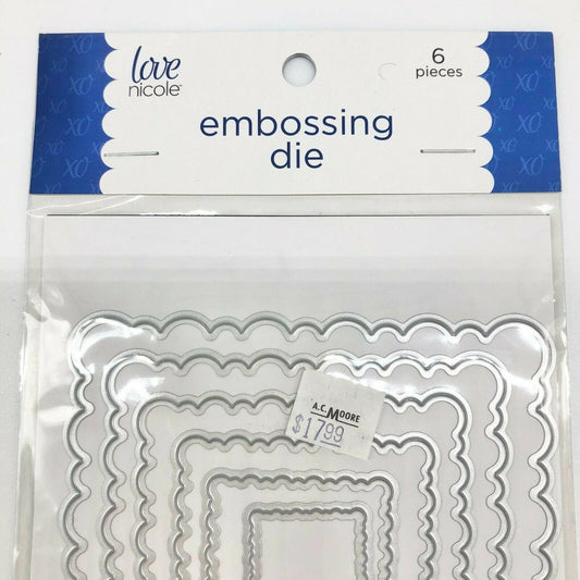 Love Nicole Embossing Die 6 Pieces Wavy Squares STC0278