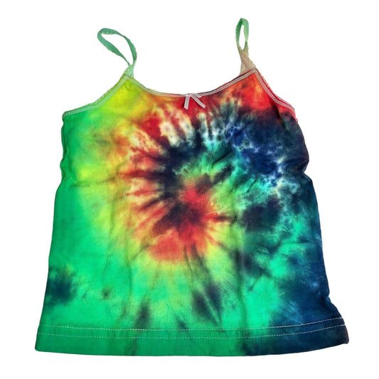 Tie-Dye Cotton Girls Tank Top 2-3T Blue Green Swirl Hand Dyed NEW