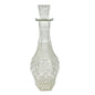 Vintage Clear Glass Decanter Hexagon Shape Diamond Pattern with Stopper 34 fl oz