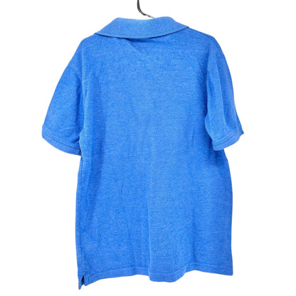 Wrangler Polo Shirt Boys M 8 Blue Short Sleeve Cotton Polyester Blend