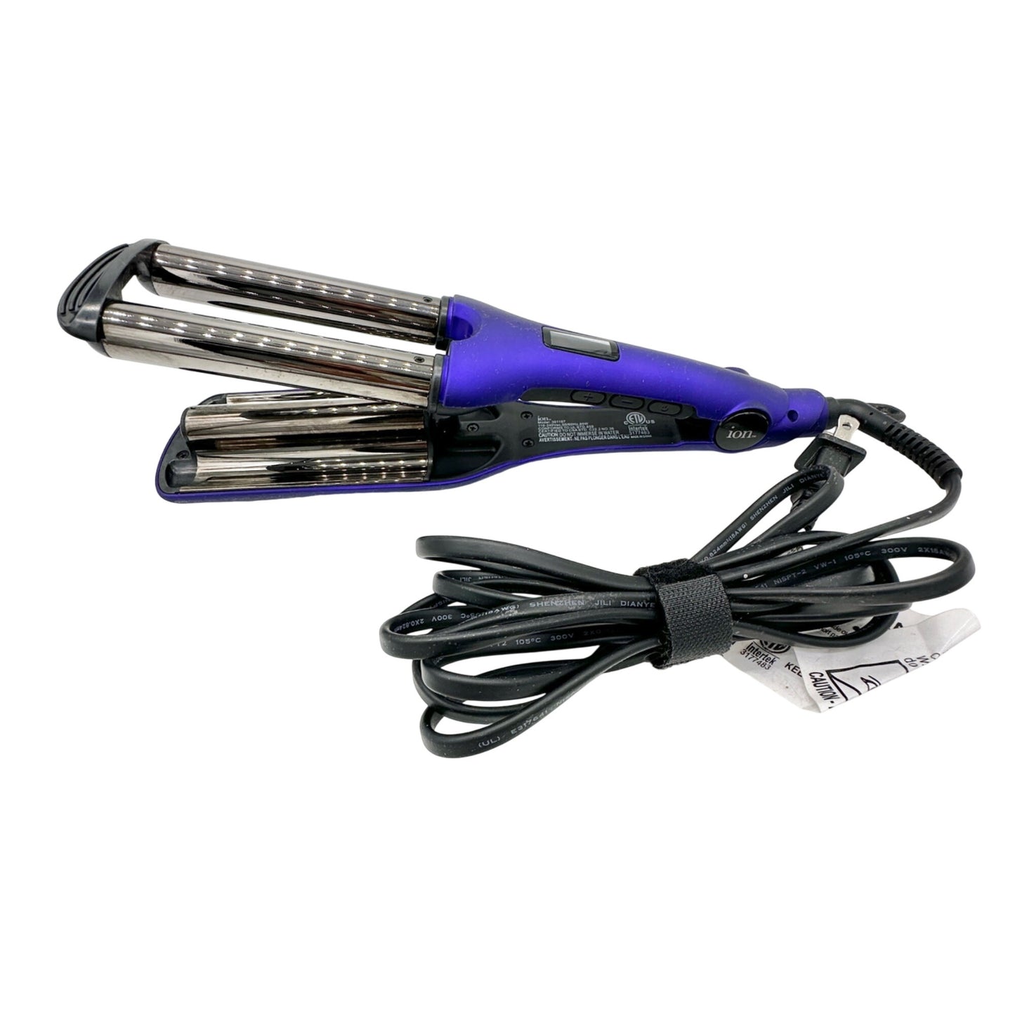 Ion Titanium Pro Triple Barrel Waver Hair Styling Tool Purple 12” Model 301197