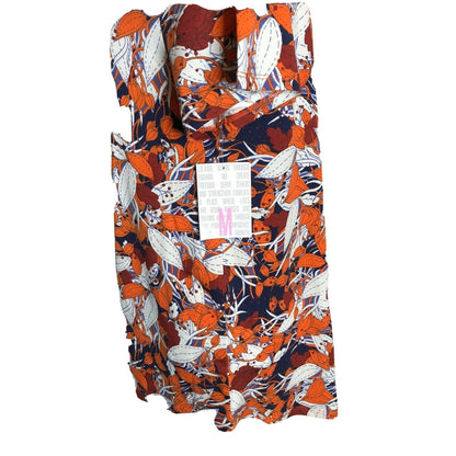 LuLaRoe Classic T Women's Medium Top Orange White Red Leaves Navy Blue NWT