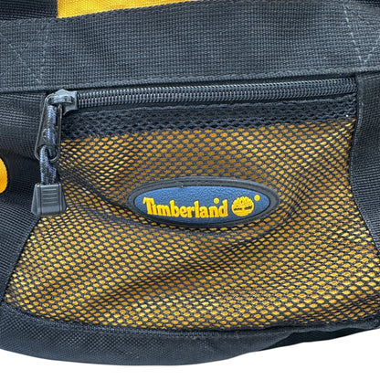 Timberland Duffle Bag Yellow and Black Mesh With Adjustable Shoulder Strap EUC
