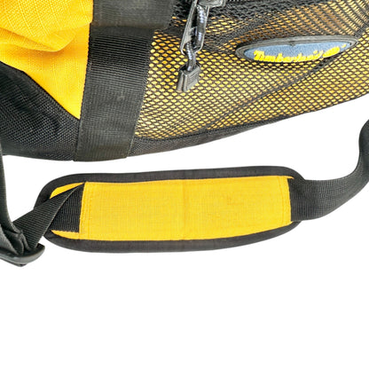 Timberland Duffle Bag Yellow and Black Mesh With Adjustable Shoulder Strap EUC