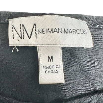 Neiman Marcus Top Womens M Black Long Sleeve Knot Front Lightweight Soft Comfort