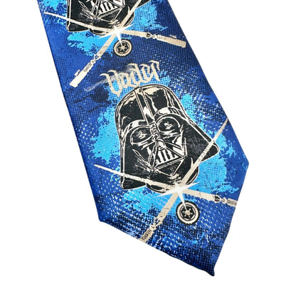 Star Wars Darth Vader Blue Pattern Neck Tie 59 inches Long 100% Polyester
