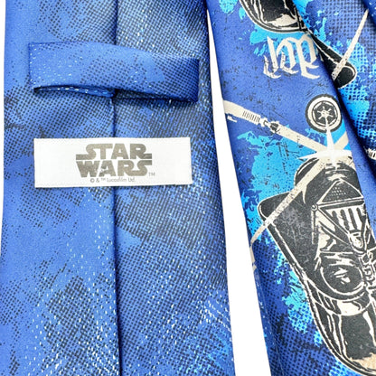 Star Wars Darth Vader Blue Pattern Neck Tie 59 inches Long 100% Polyester