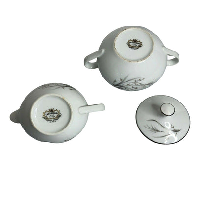 Vintage Castlecourt Wheat Spray Japan China Sugar Bowl and Creamer EUC