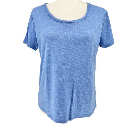 Simply Vera Vera Wang Modern Tee Womens M Blue Textured Short Sleeve