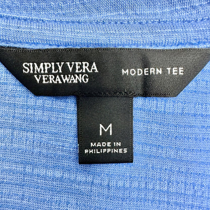 Simply Vera Vera Wang Modern Tee Womens M Blue Textured Short Sleeve