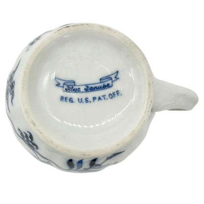 Blue Danube Porcelain Creamer White Blue Floral Motif Pitcher Elegant Design EUC