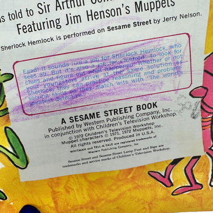 Sesame Street 1972 Sherlock Hemlock The Great Twiddleburg Mystery Hardcover Book