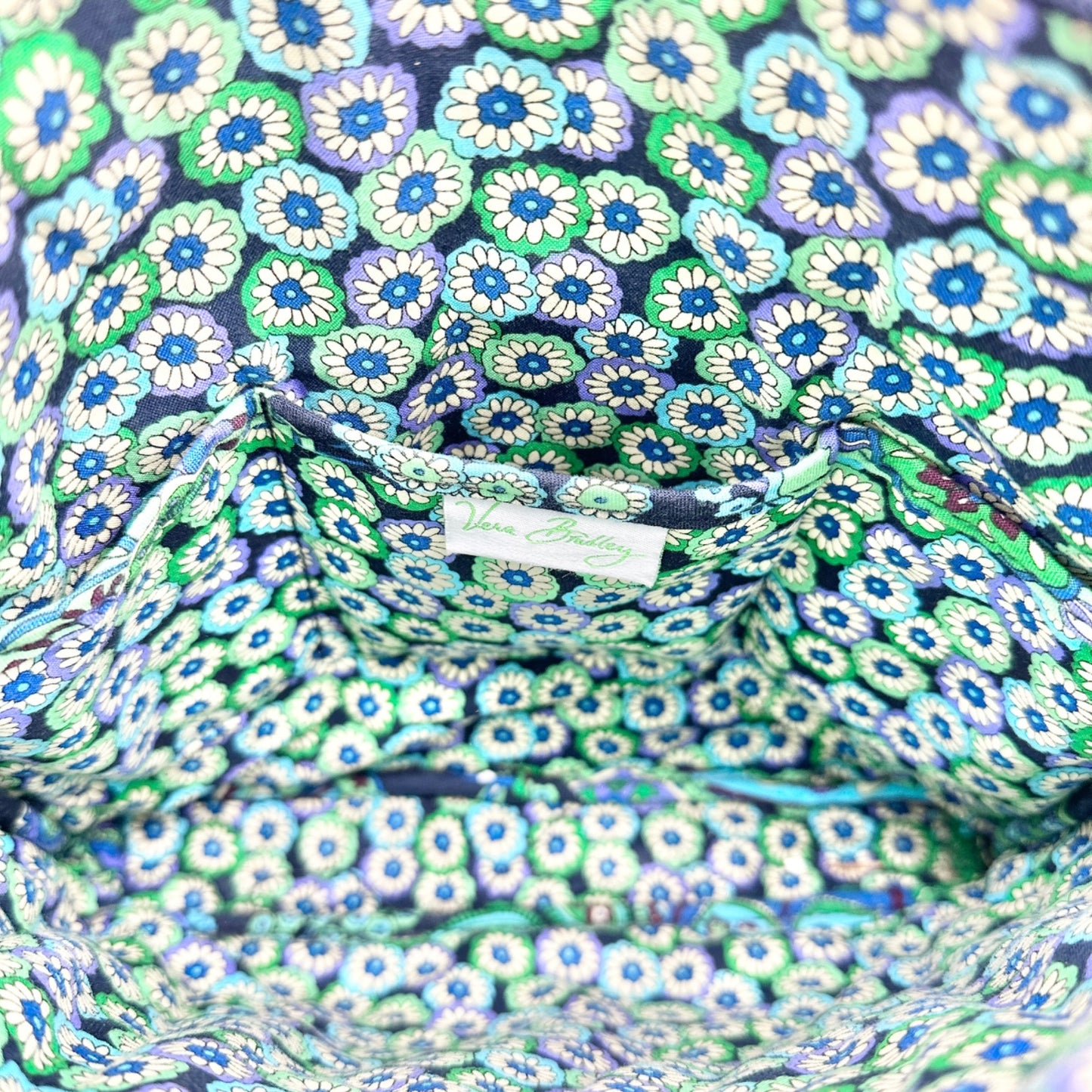 Vera Bradley Blue Rhapsody Crossbody Bag 11 x 10.5 x 2 Blue Green EUC