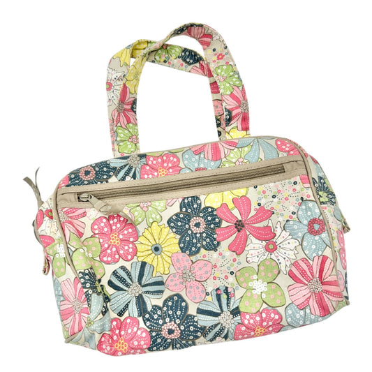 Thirty One Free Spirit Floral Cosmetic Travel Bag Top Zip Side Pocket Easy Clean