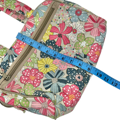 Thirty One Free Spirit Floral Cosmetic Travel Bag Top Zip Side Pocket Easy Clean