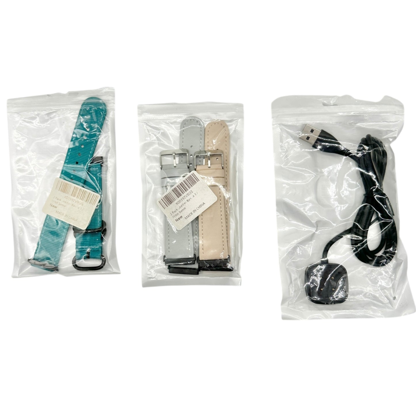 Fitbit Sense Replacement Bands and Charger Bundle Blue Gray Tan Beige NEW