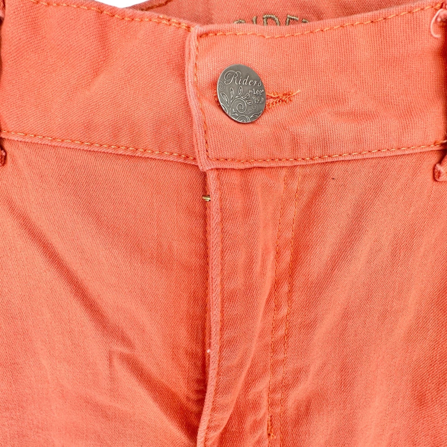 Riders By Lee Womens Knee-Length Capris 14/M Orange Cotton Spandex Blend