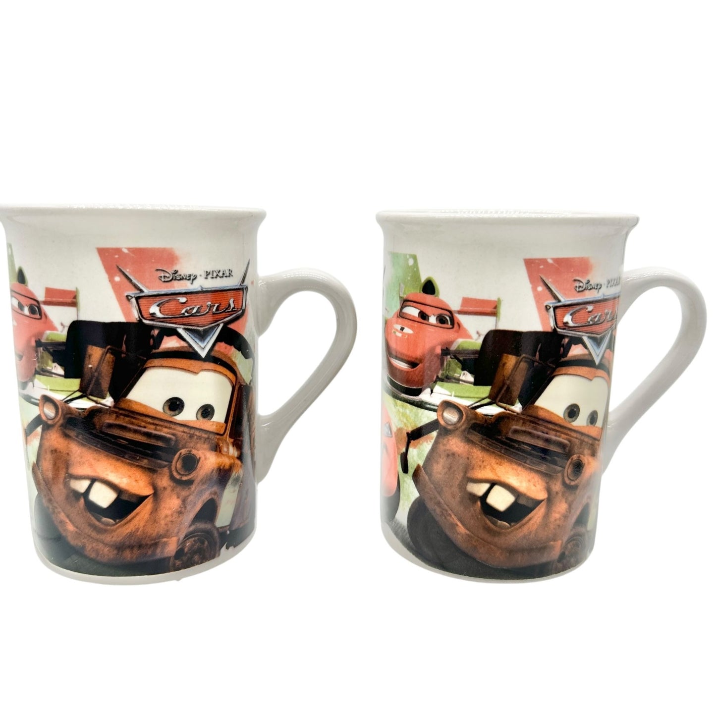 Disney Pixar Cars Ceramic Mug Set Of 2 Lightning McQueen and Mater