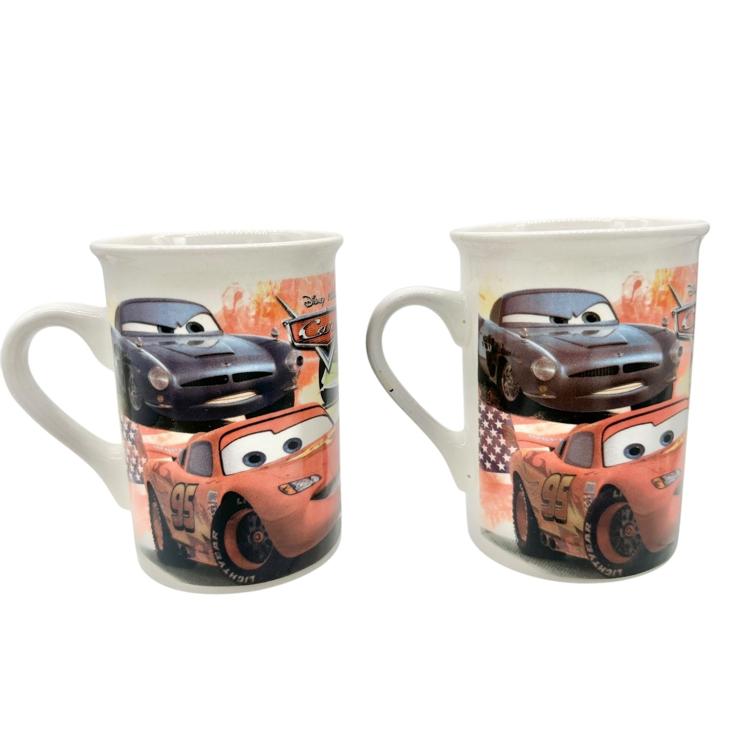 Disney Pixar Cars Ceramic Mug Set Of 2 Lightning McQueen and Mater