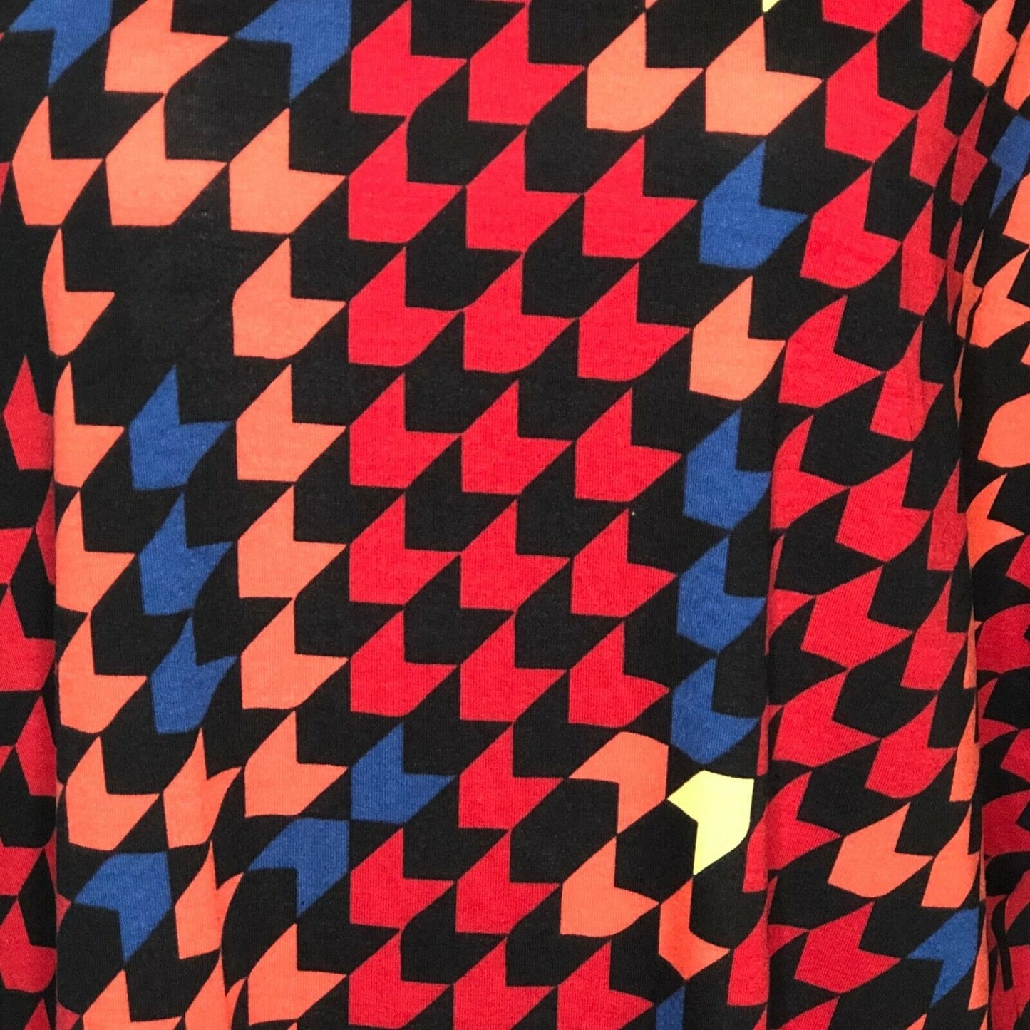 LuLaRoe RETIRED Irma Women's XS Black Red Orange Arrows mid-length sleeves NWT