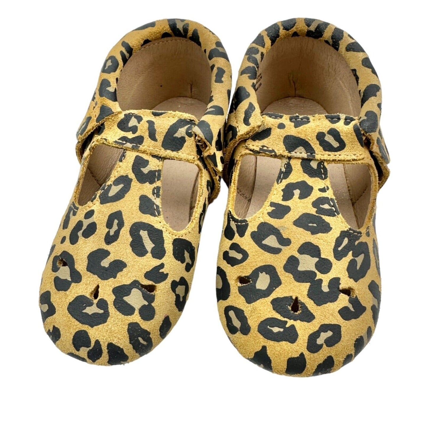 Monkey Feet Kids 3-4Y Shoes Leopard Print Slip On EUC