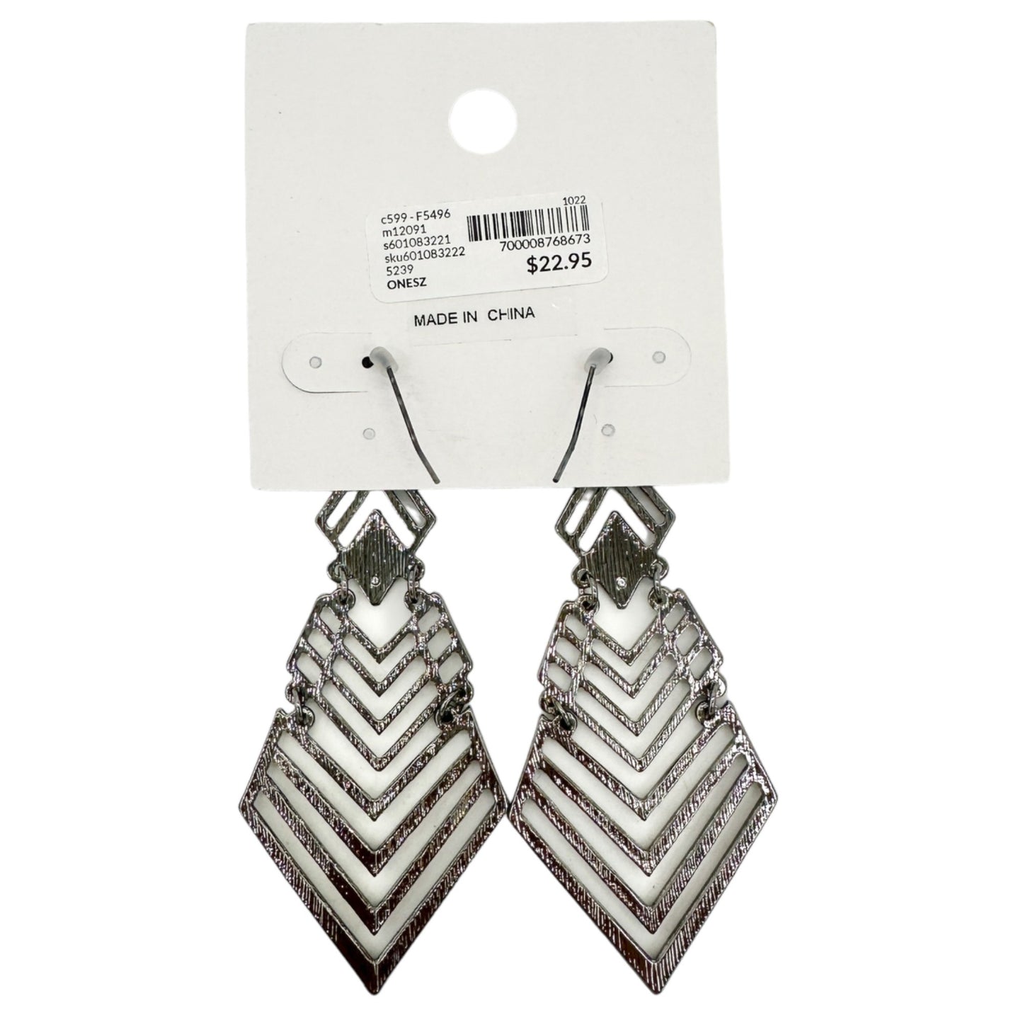 Lane Bryant Geometric Silver-Tone Drop Earrings NWT