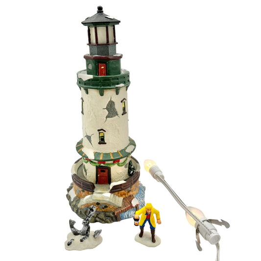 Santa's Workbench Collection Towne Series Lighthouse 11 x 5 Porcelain Keeper