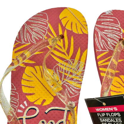 Flip Flops Good Vibes Only Womens XL (11-12) beach pool camping casual NWT