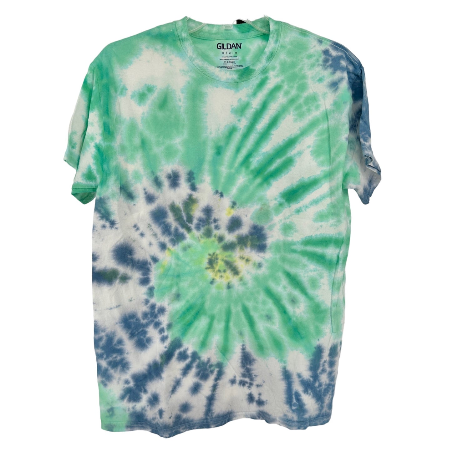 Gildan Tie-Dye T-Shirt Medium Crew Neck Short Sleeve Tagless Cotton Hand-Dyed