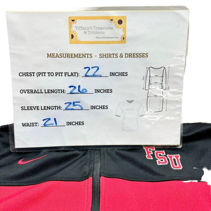 Nike Dri-Fit Jacket Small Black Red FSU Zip Closure Side Pockets
