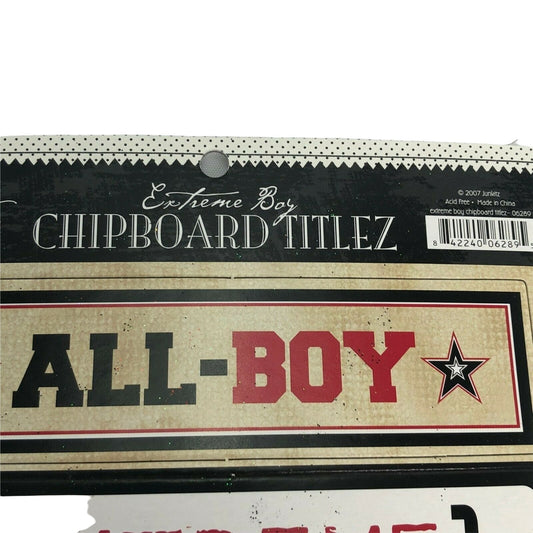 Chipboard Titlez Extreme Boy 1 pkg DUDE Charmer Favorite Scrapbook Mirrors