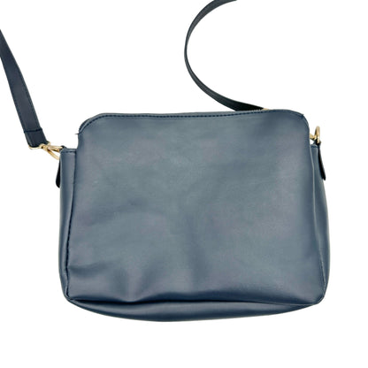 Handbag 10 x 7 x 3.5 Navy Crossbody Adjustable Strap 3 Sections Card Holders EUC