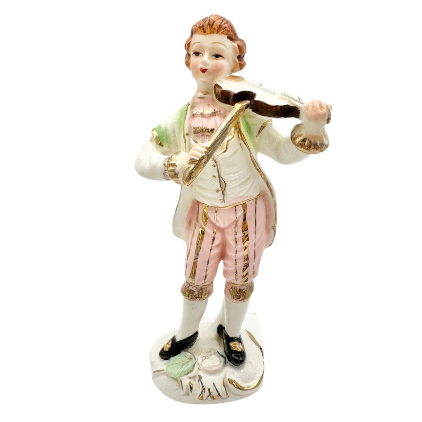 Vintage Ceramic Figurine 8 in Victorian Violin Player Fiddler