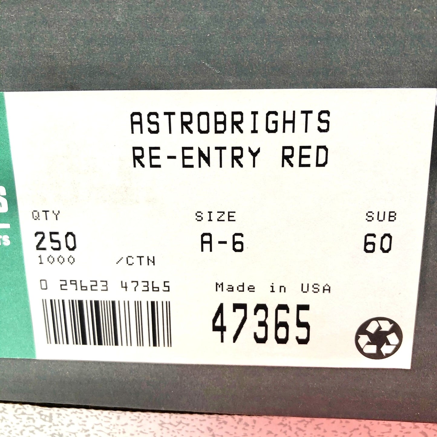 Wasau Papers Astrobrights Envelopes A-6 Re-Entry Red 449 Qty in Box